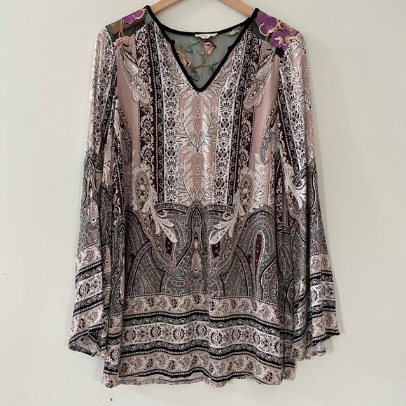 Tribal Jeans Womens Boho Top Size Large Peasant Embroidered Fairy Whimsical20 - Picture 1 of 13